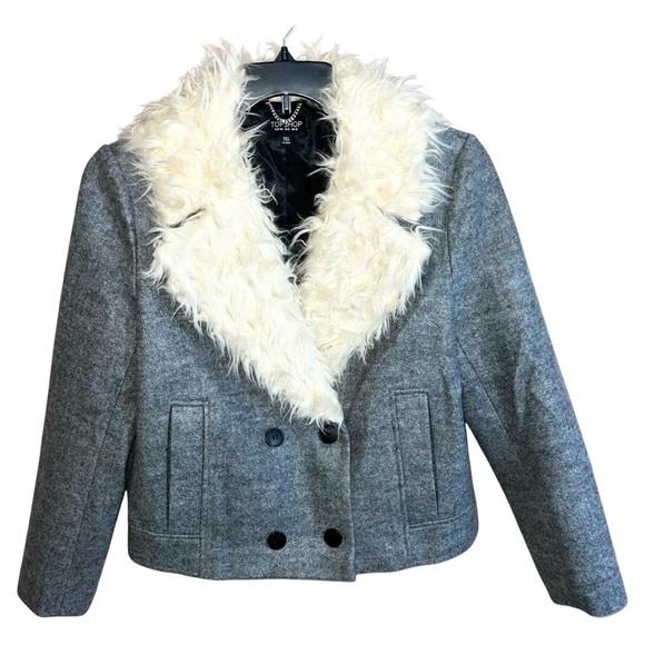 Topshop Jackets & Blazers - Topshop Coat Women’s Size 8 Gray Beige Casual